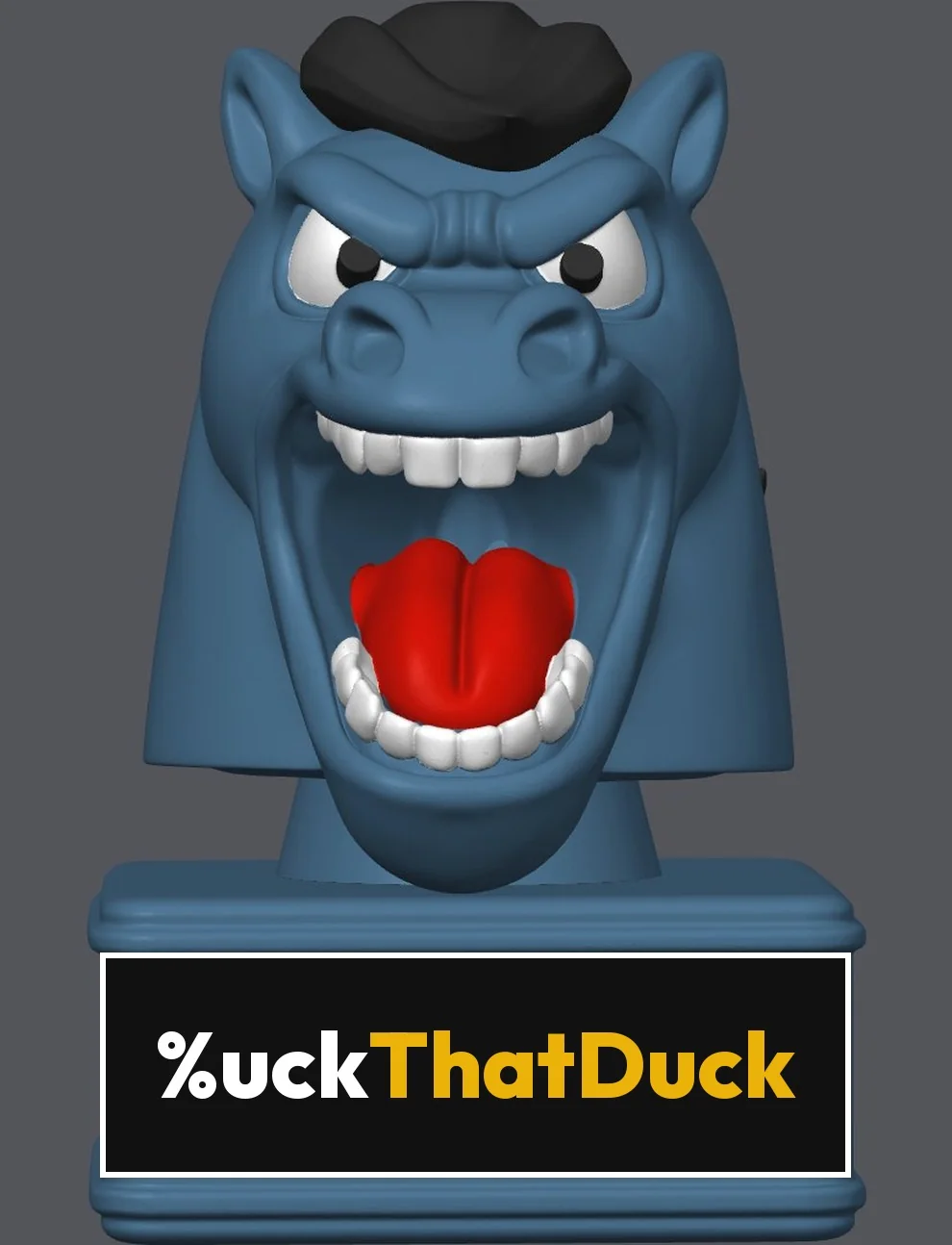 Azure Gray Bronco Buck figurine